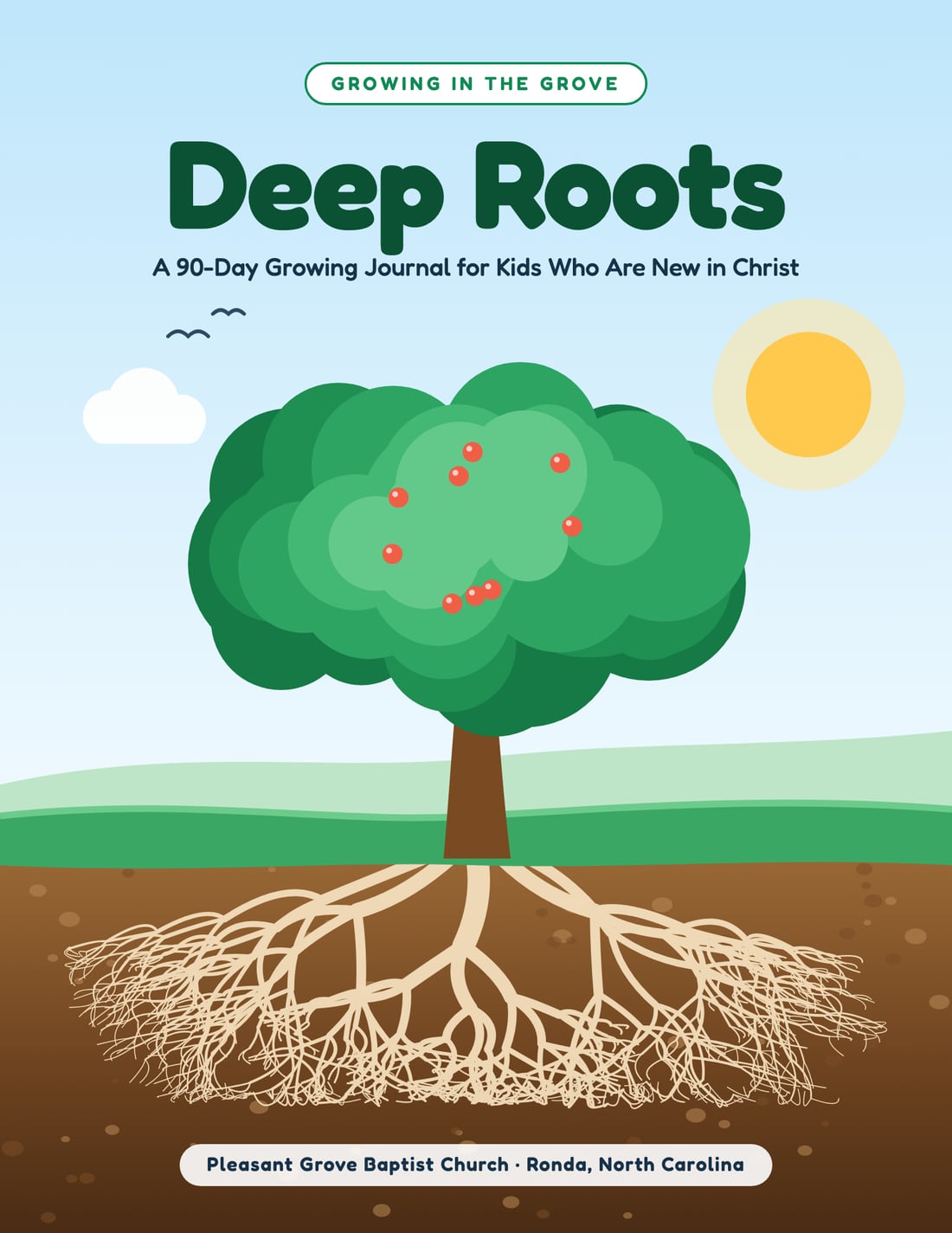 Cover of Deep Roots: a tree with deep roots growing under the ground